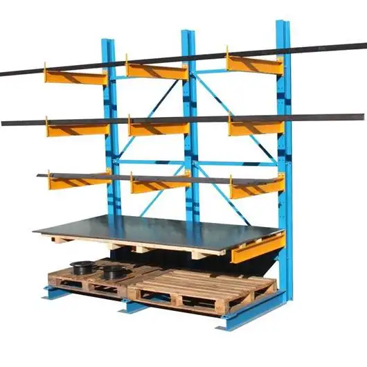 Customized Single Side Heavy Duty Cantilever Racking For Warehouse Steel Plate Sheet Storage