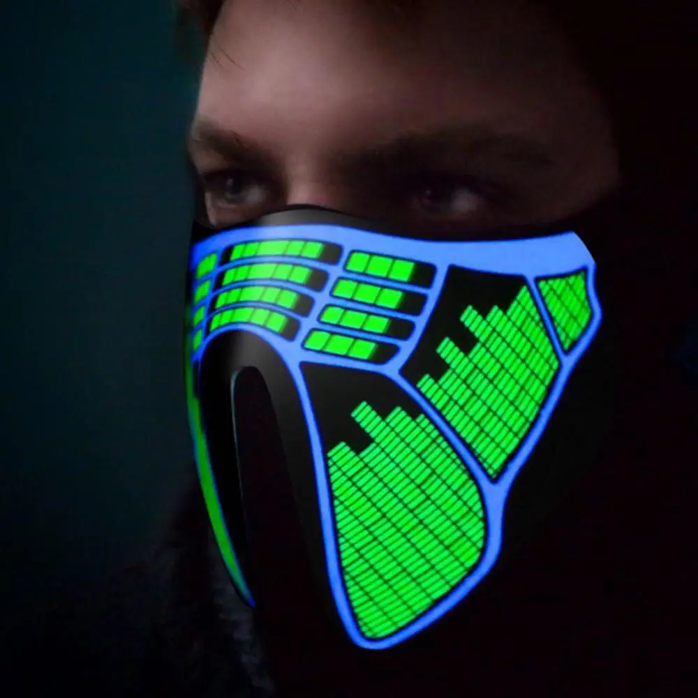 Popular sound activated led mask, design of party face mask