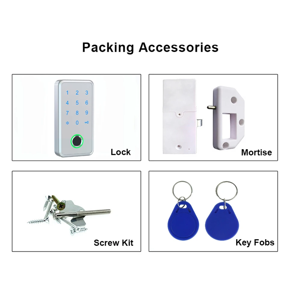 Electronic Smart Fingerprint Doorlock Digital Keypad Password Smart Cabinet Lock Drawer Locker