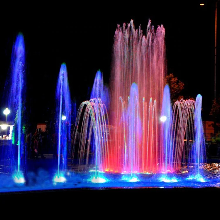 Outdoor Small Water Pumps Fountains Music Dancing Fountain with Colorful rgb Lights for Garden Decoration