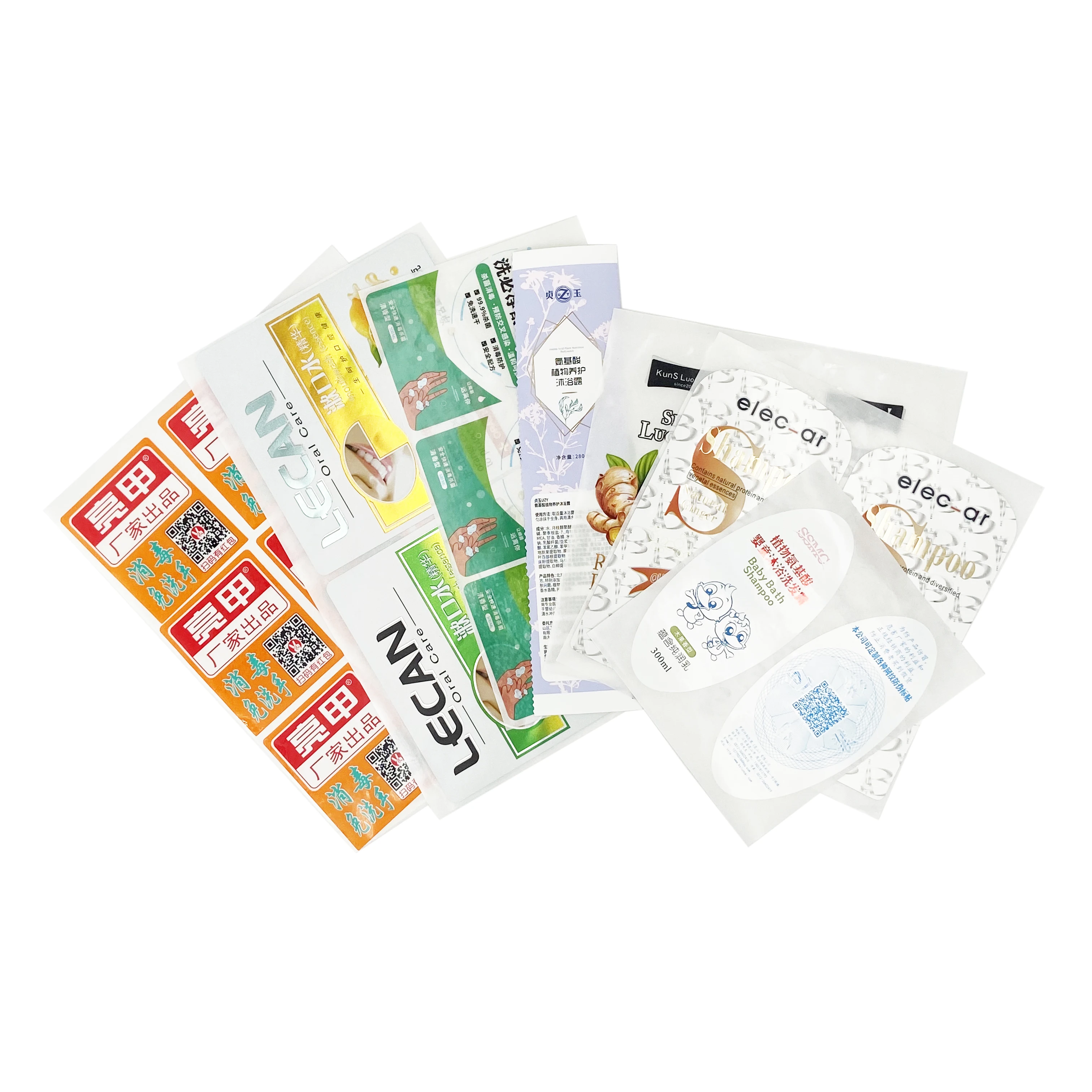 
Custom logo printing transparent adhesive label customized stickers 