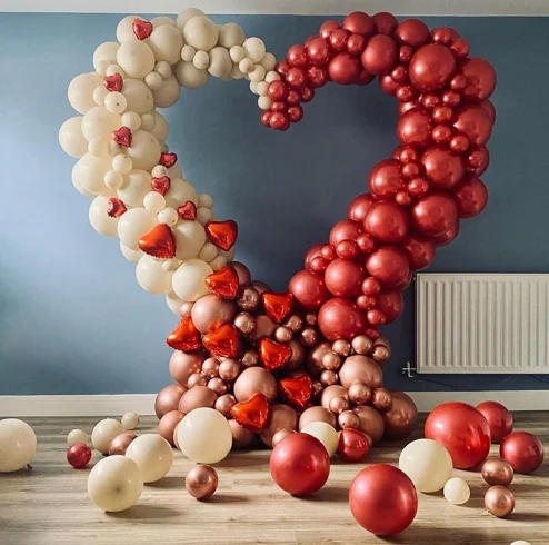 Iron Frame Decoration Artificial Flowers Arch Heart Shape Arch For Event Backdrop Decoration