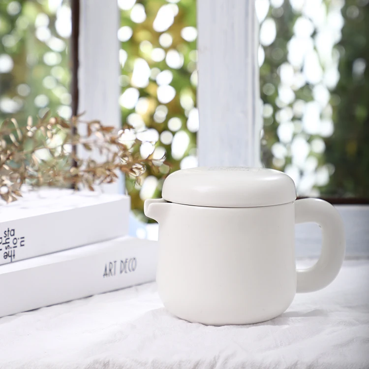 Matte custom logo tea set daily use item black white home goods teapot ceramic tea pot