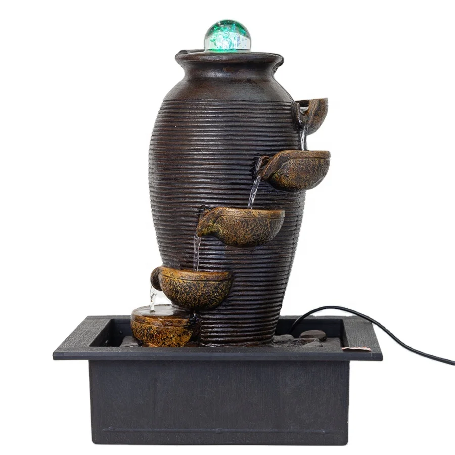 23*31*42 cm Indoor Tabletop Small Resin French Antique Table Craft and Gift Home Decor Waterfall Deco Fountain