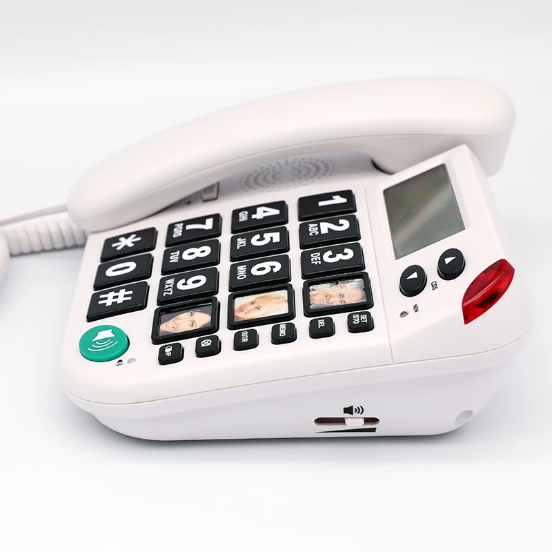 B600 2021 best selling big button phone fancy corded house telephone set with emergency and braille for Seniors People
