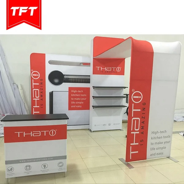 Китайский поставщик, легкая установка, портативный алюминиевый прямой стенд для фона с тканевым натяжением для продажи