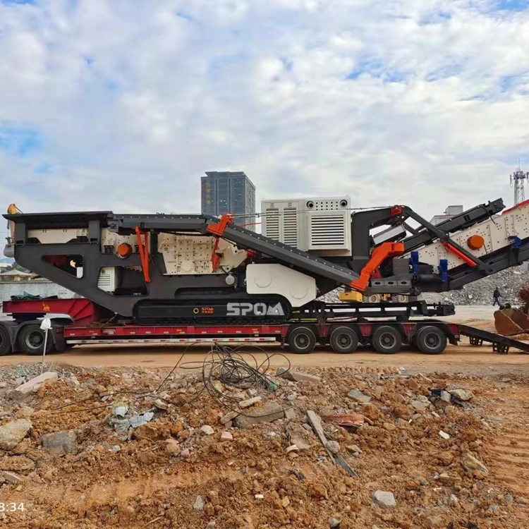 Mobile concrete waste jaw crusher machine tracked stone crushing plant portable rock crusher for sale