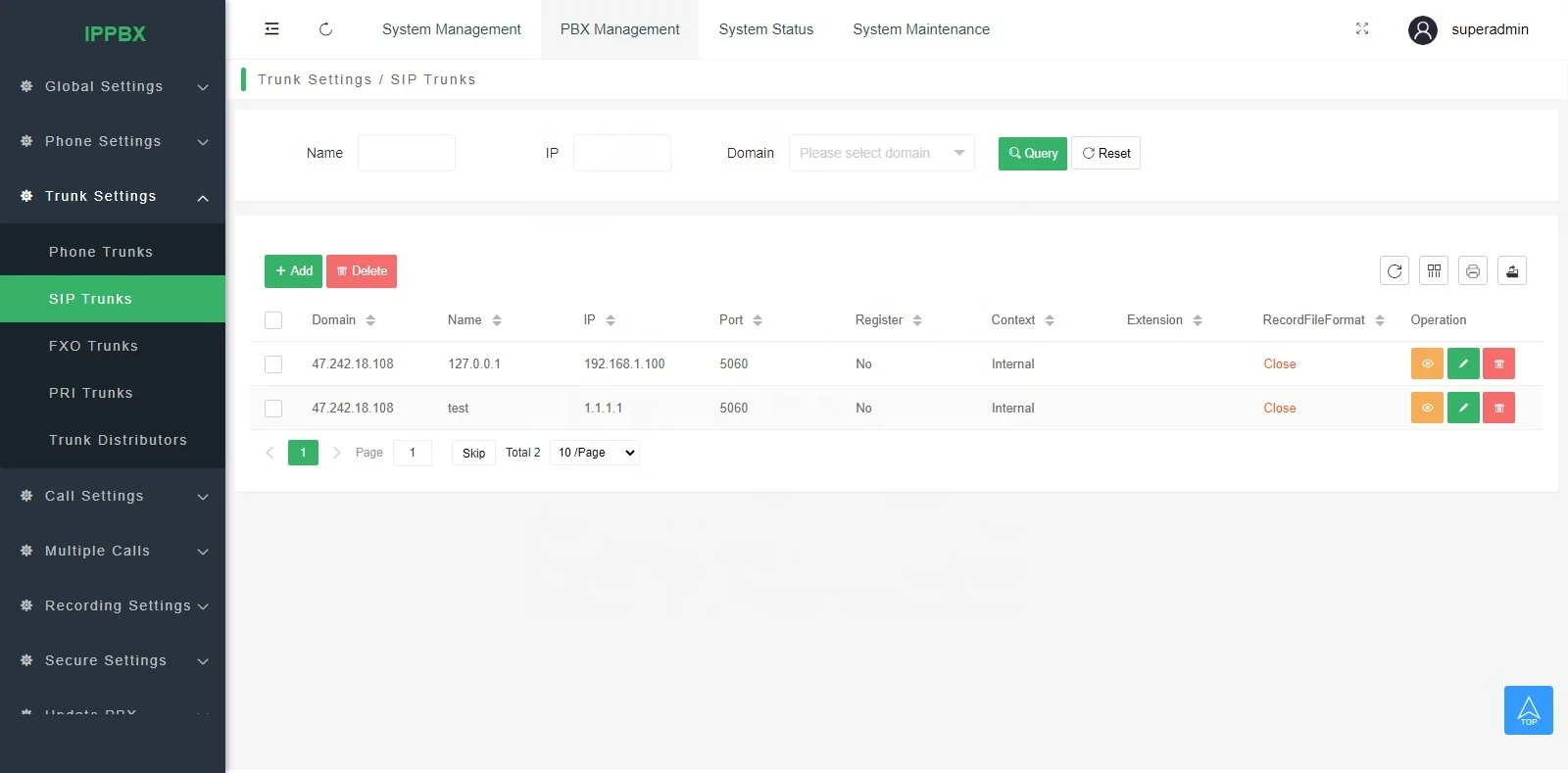 IPPBX  system Voip PBX sip phone system  server support 100 sip trunks  1000 users  100 Concurrent Calls fxo sip gateway