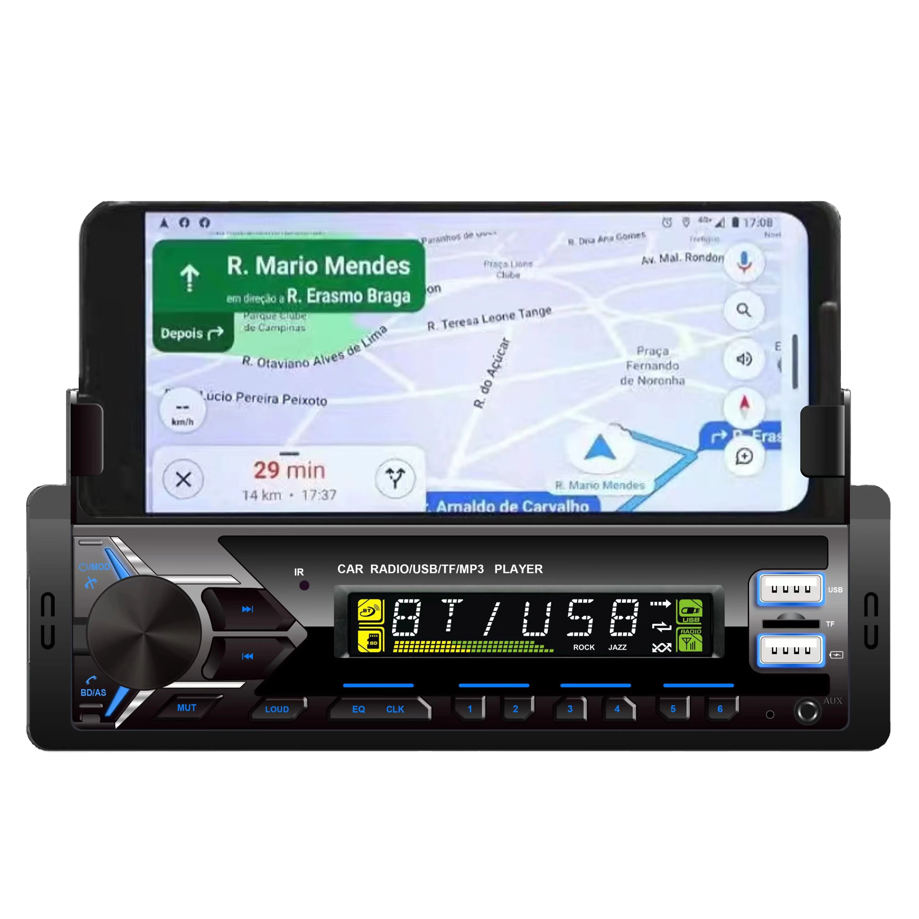 Wholesale High Quality 1 Din seven colors Car Mp3 Player Audio Stereo Music System Player
