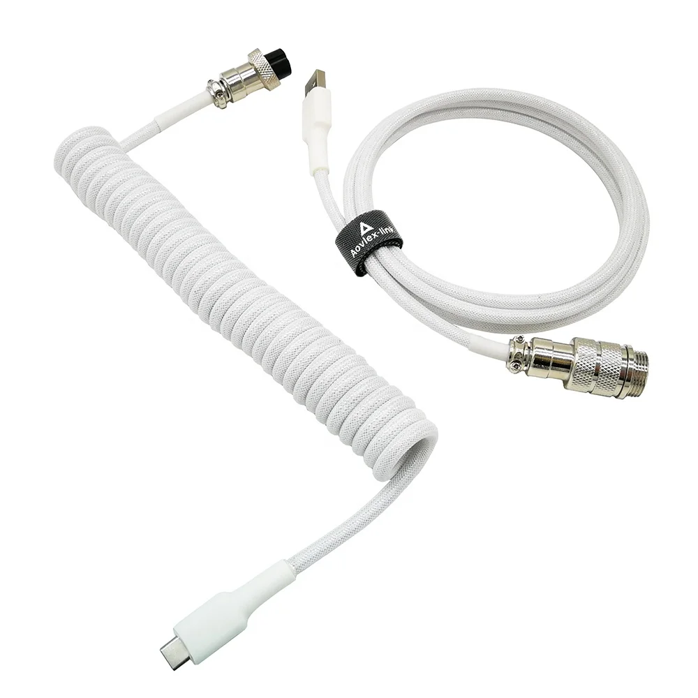 custom keyboard aviator cable coiled usb type c cables for mechanical keyboard