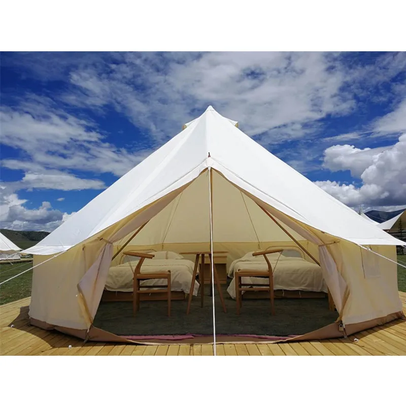 4 season china outdoor camping glamping products 3m 4m 5m 6m 7m Canvas mongolian Tent Factory Manufacturer Bell Tent yurt