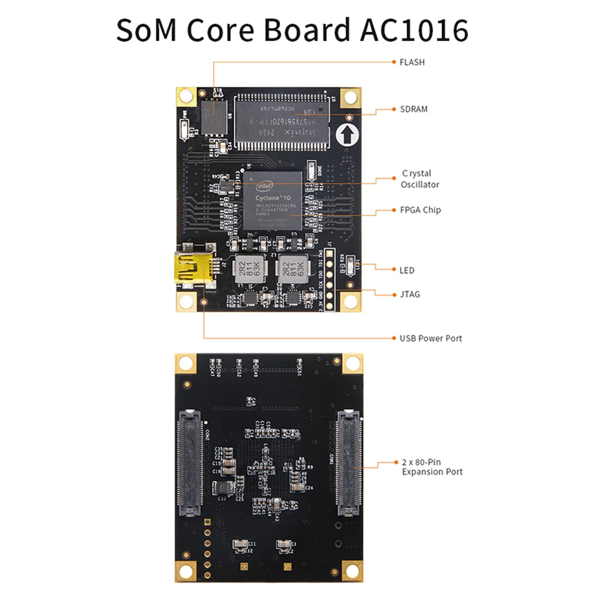 ALINX AX1016: ALTERA Cyclone 10 10CL016 FPGA Development Board