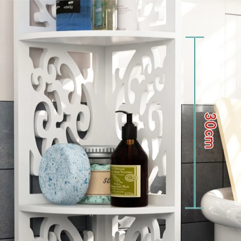 PVC European style simple multifunctional bathroom storage and finishing floor storage rack