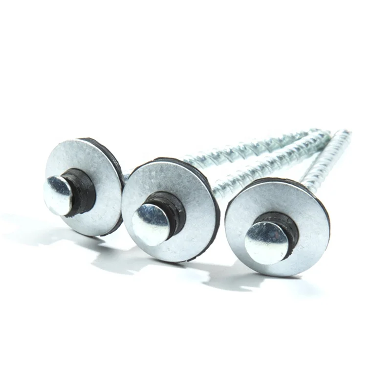 zinc roofing screw nails with iron and rubber washer assembled