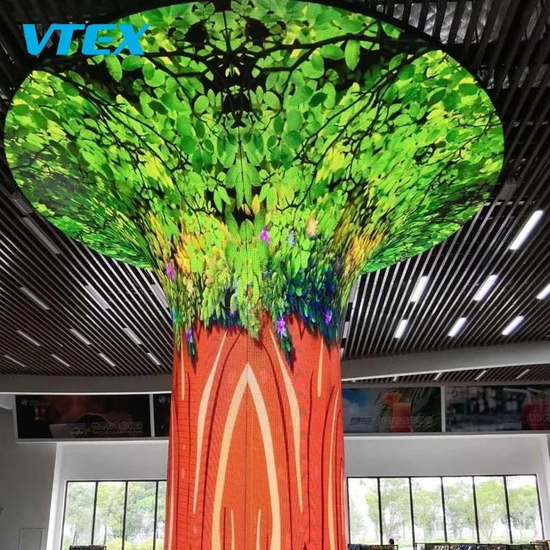 Vtex Curved Led Display Indoor P2 P2.5 P3 P4 P5 Soft Led Module Curved Flexible Led Display Screen
