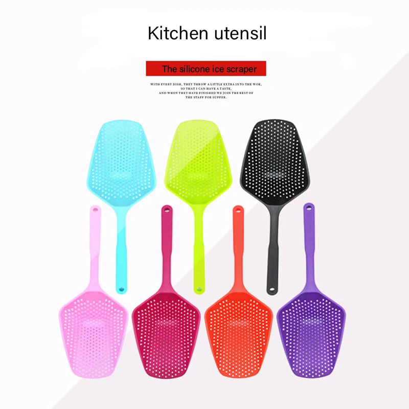 Silicone Kitchen Tools Ice Scraper Plastic Barrier Sieve Cooking Spatula Kitchen Tools And Gadgets Home