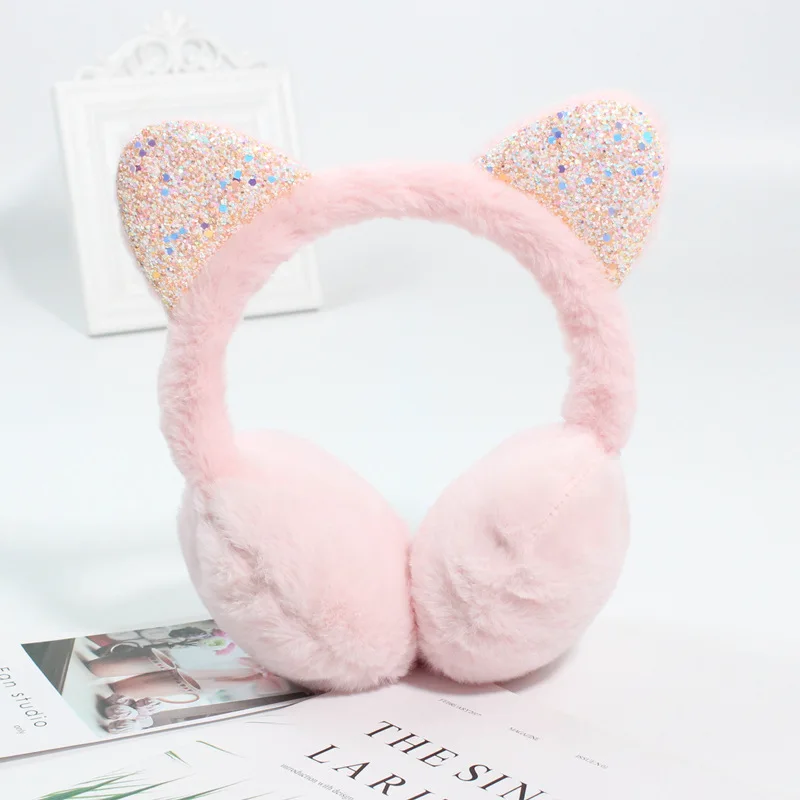 factory hot sale winter cute fashion solid color animal ear muffs for women