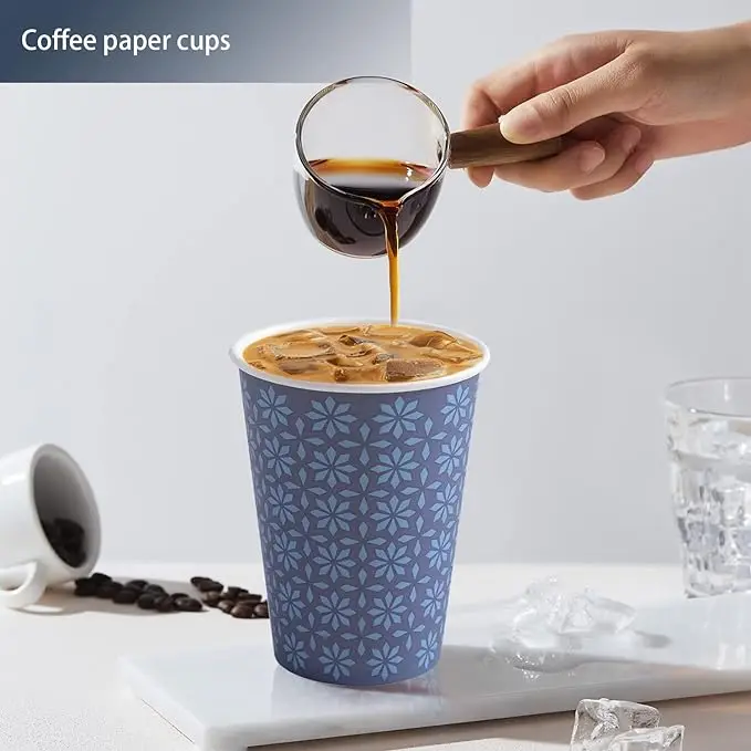 2023 new factory prices disposable paper cup hot paper cup coffee cup solid color household portable