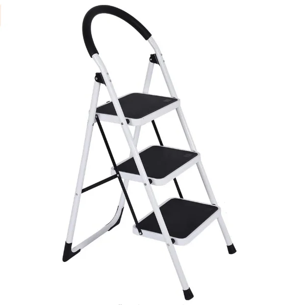 EN14183 standard for house supermarket steel f 3step folding ladder