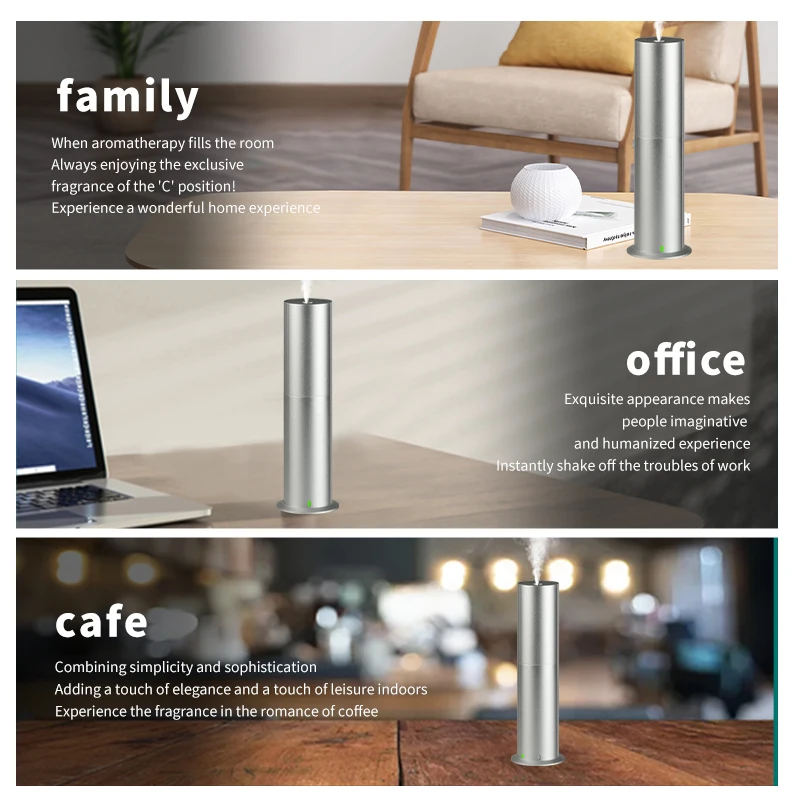 Wholesale Essential Oil Column Scent Aluminum Alloy Device Aroma Diffuser Environment Aromatizer Air Freshener
