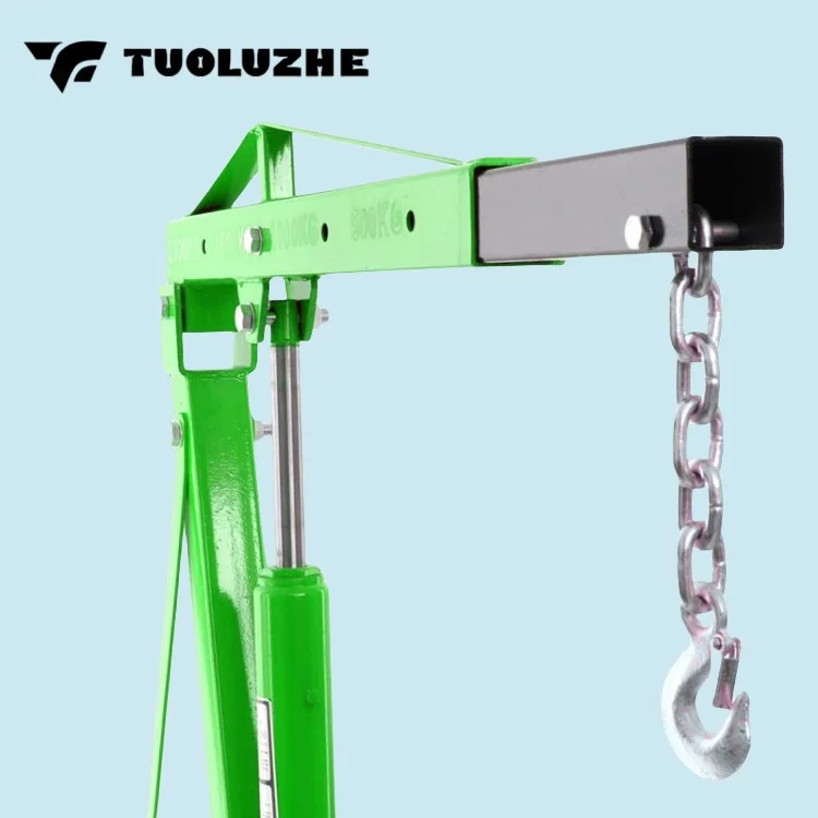 Mobile style crane jack car engine lift single arm crane 2 ton foldable shop crane with rotating engine stand