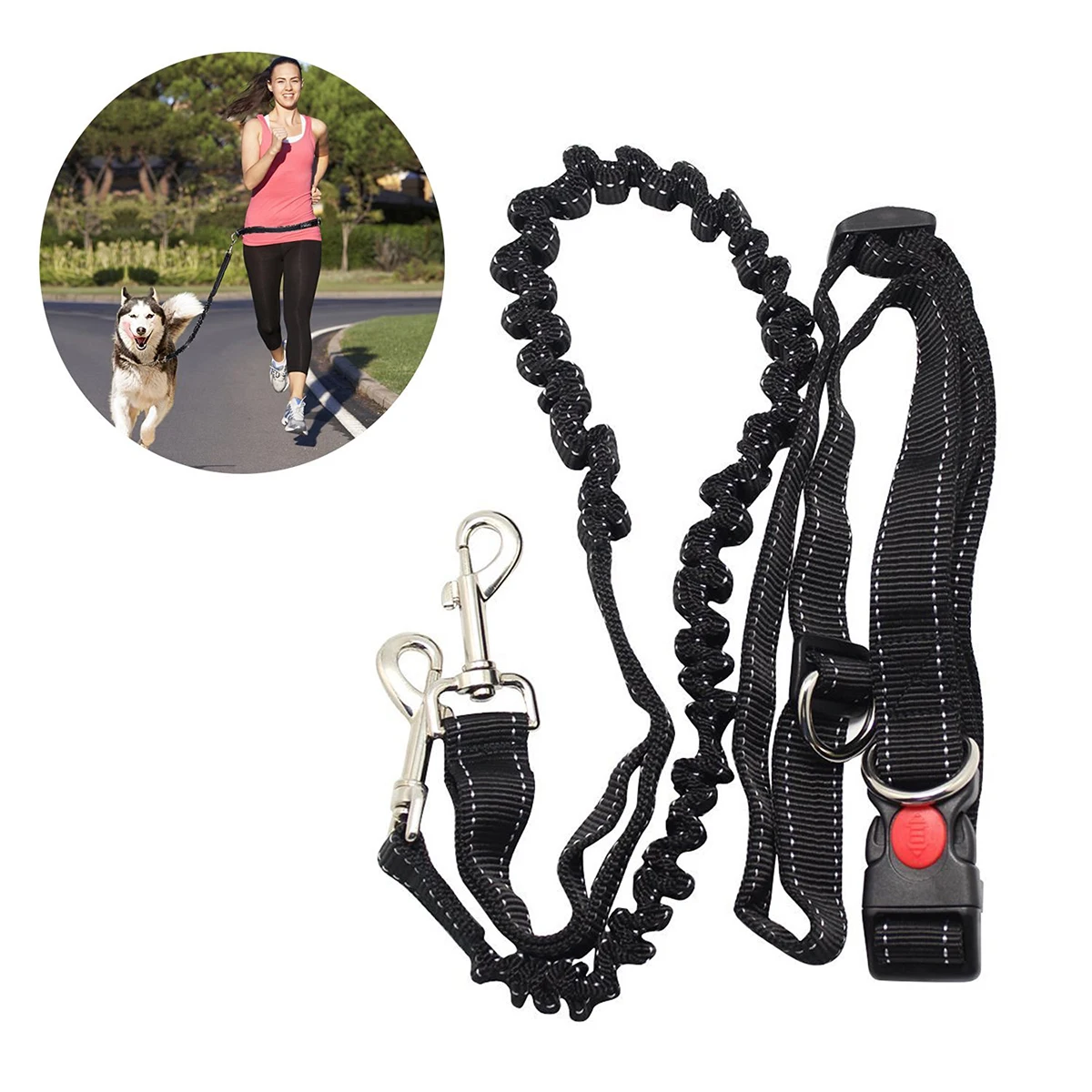 Adjustable hands free dog leash For Dog Pet Walking Running Jogging Lead Waist Belt Chest Strap Leash