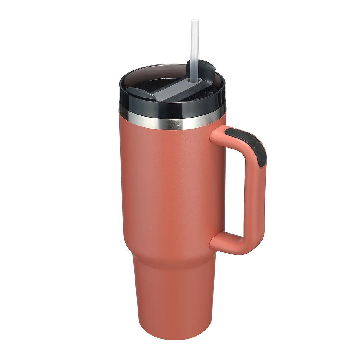New Product 30oz 40oz Slide Lid Straw Tumbler with Handle H2.2 Double Wall Insulated Matte Black Stainless Steel Tumbler Girls