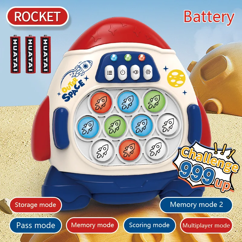 Anti Stress Handheld Fast Quick Push Game Console Toy Bubble Electric Pop Its Electronic Fidget Sensory Toy For Kids