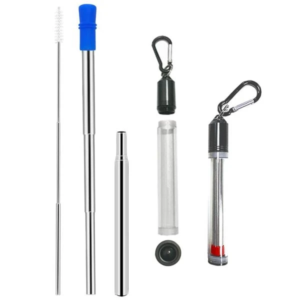 Portable Environmental Protection Folding Reusable Straw Metal Straws Business Gift door stopper