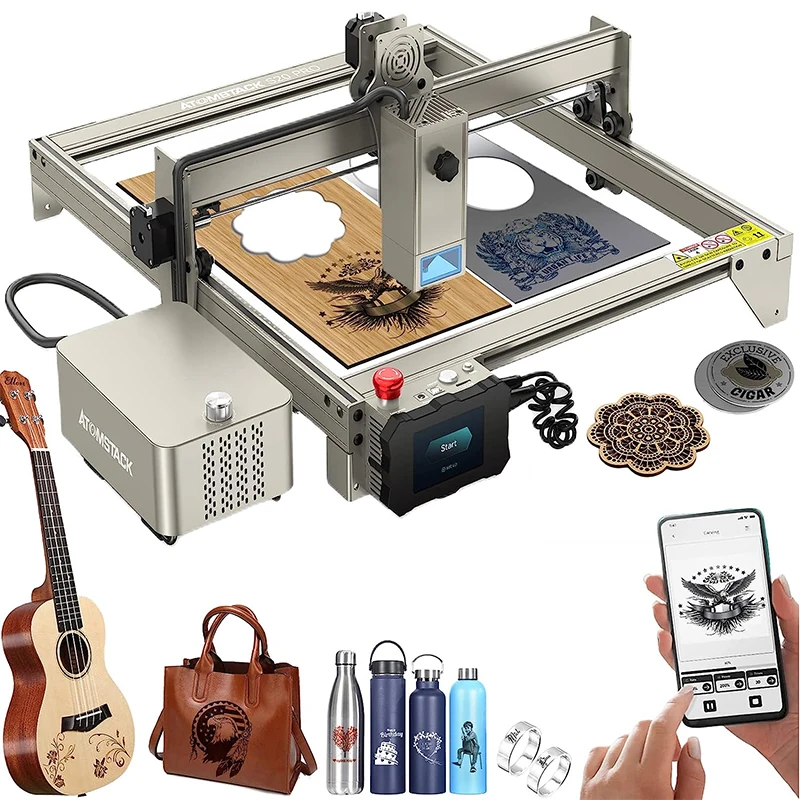ATOMSTACK S20 X20 A20 Pro Laser Engraver With Air Assist 20W Output Diode Cutting Machine Industrial Grade Desktop DIY Cutter