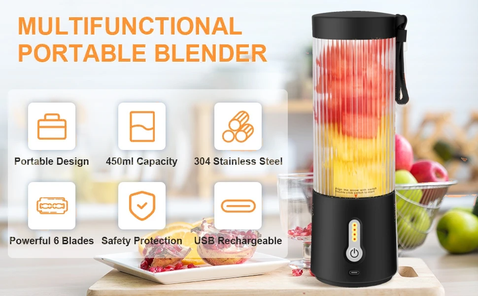 Cutter Food Fruity Bullet Mini Travel Electric Portable Blender Professional Smoothie Grinder Carrot Citrus Juicer Commercial