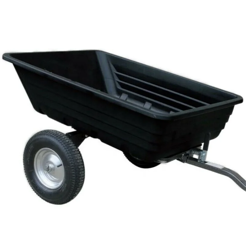 10 Cubic Foot Poly Dump Cart And ATV Quad bike Or Ride-on Mower Garden Tipper Trailer