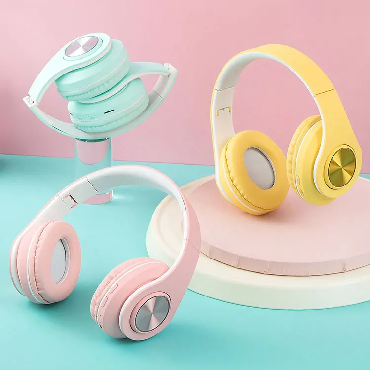 Memory card dj wireless gaming headphone custom yellow overhead pc headphones