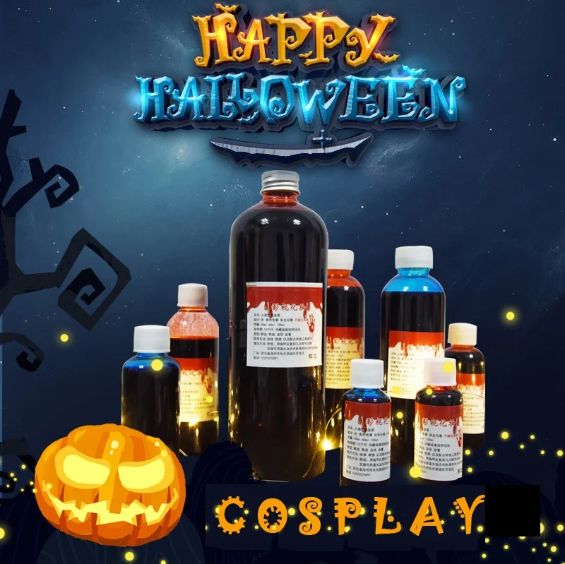 Factory Price Custom Logo Scary Halloween Fake Blood Realistic Fake Blood Of Halloween make up Zombie Halloween Face Paint
