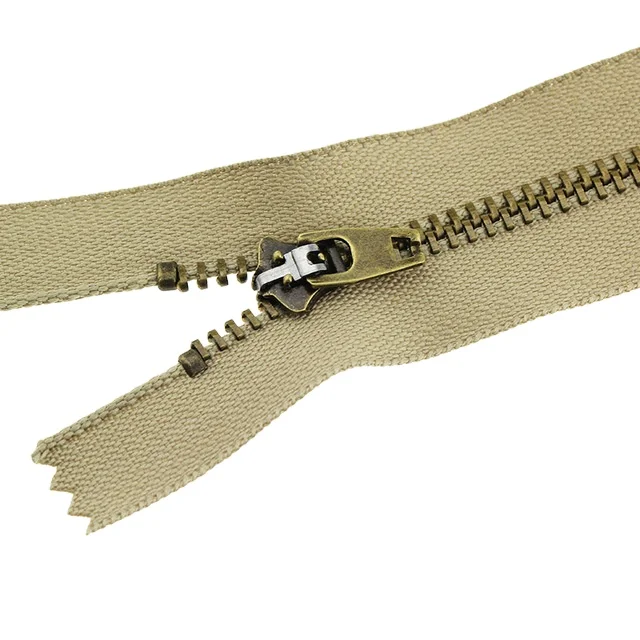 45YG 4YG 5YG Single/ Double Lock Spring Slider Customized Length Color Metal Zipper for Jeans Denim Pants Zipper