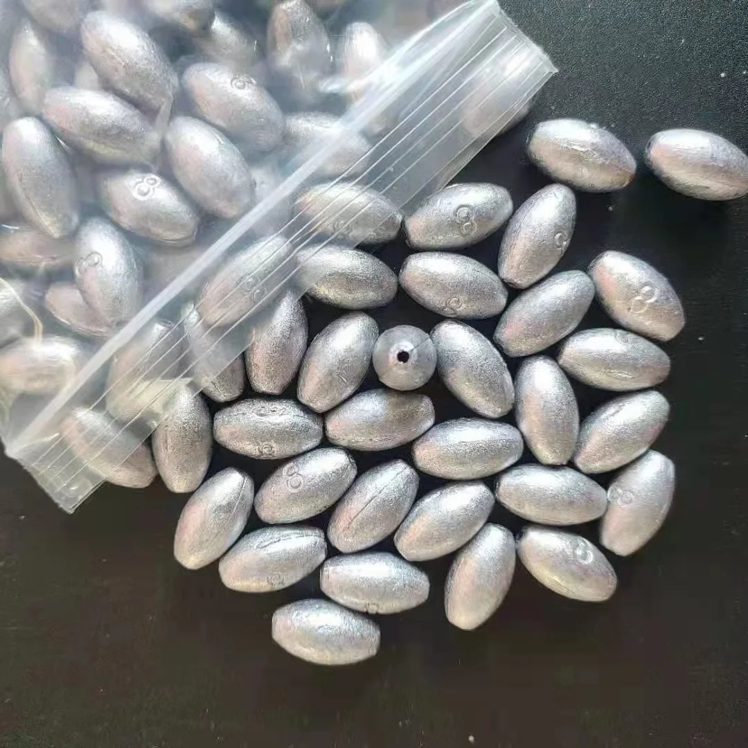Top quality low price wholesale lead ice fishing tackles lead egg sinker olive fishing weights