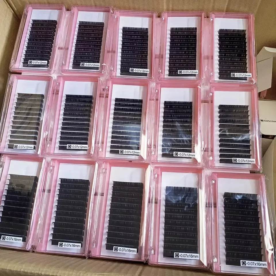 Russian Dark Matte Russian Cashmere Lash Extension Lash Trays Wholesale 0.05 CcD L M 8mm-25mm Individual Eyelash Extention