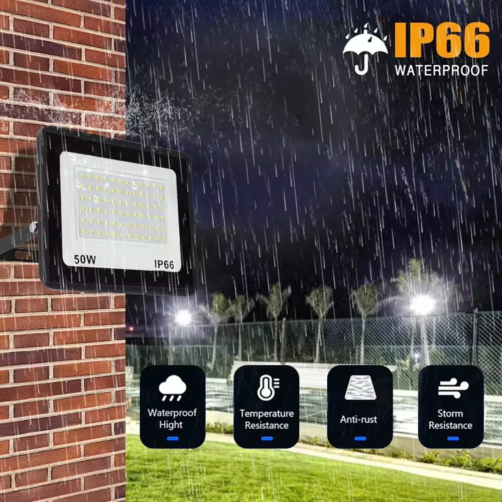 Уличный прожектор алюминиевый Ip66 водонепроницаемая Лампа для проектора 100 Вт 200 300 садовый светодиодный