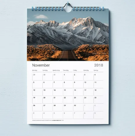 costom design size color printing 2022 wall calendar