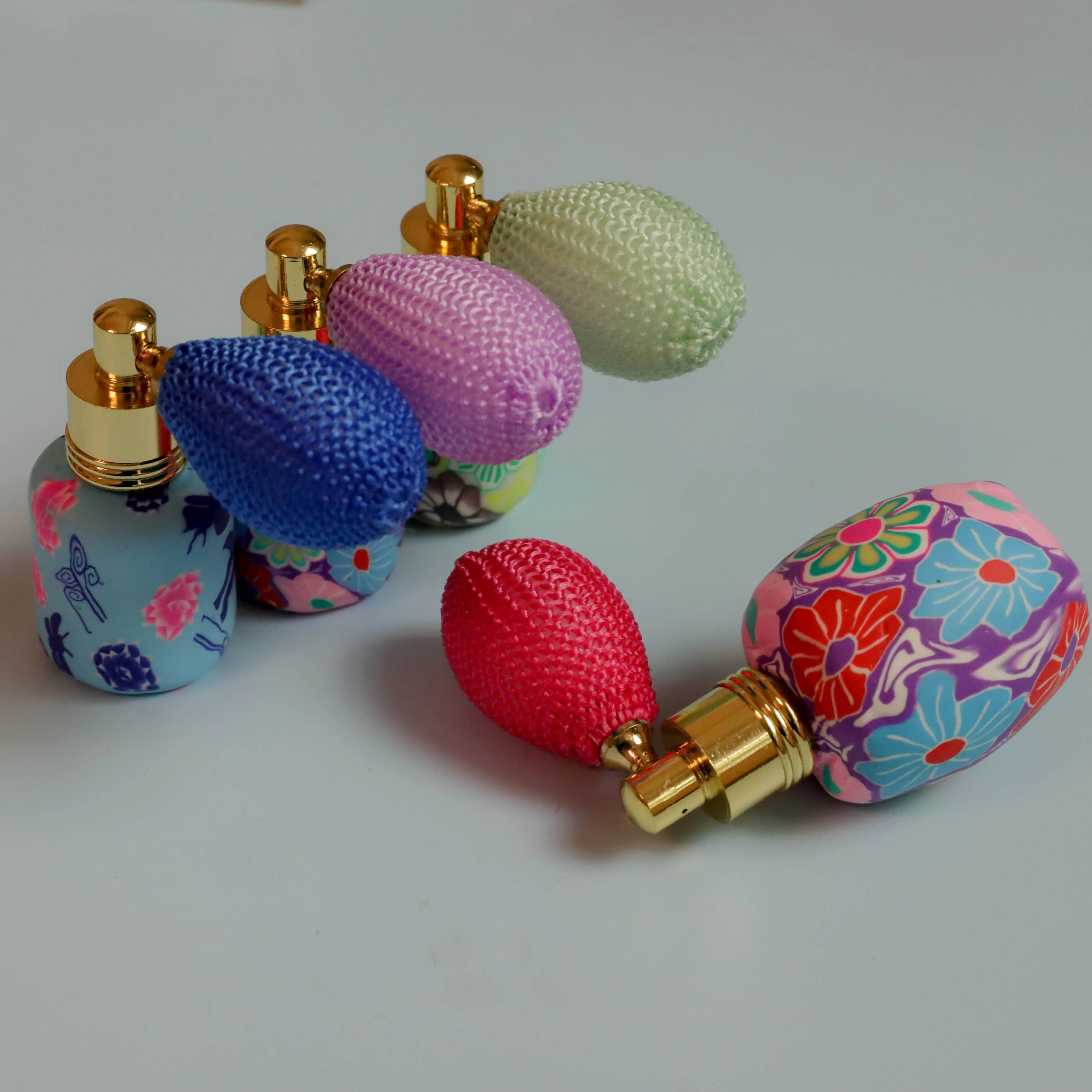 5-15ml Polymer Clay Perfume Bottles Empty Refillable Bottle Airbag Atomizer Spray Scent Bottle Pump Case Travel Container