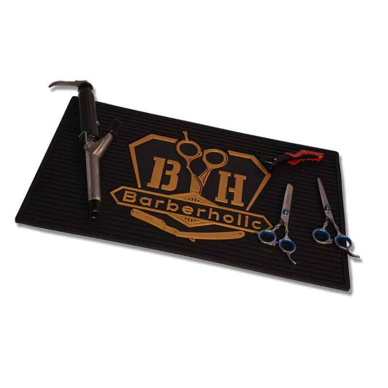 Hot Selling Barber Station Mat for Hair Styling Tool Non-slip Barber Shop Organizer Mat
