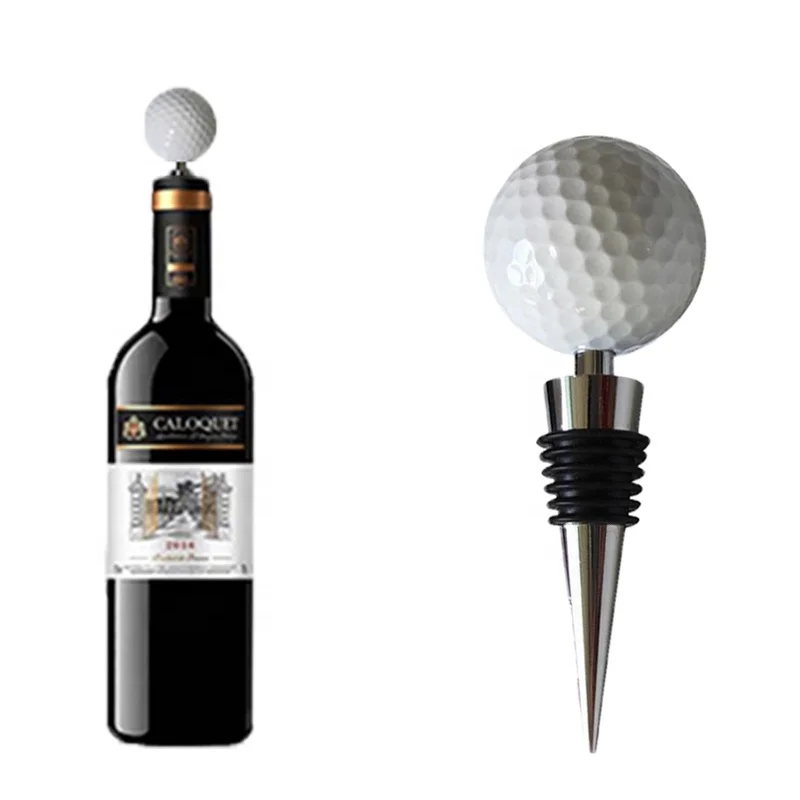 Wine Beer Golf Ball Stopper Zinc Alloy Bottle Stopper Gifts And Decoration