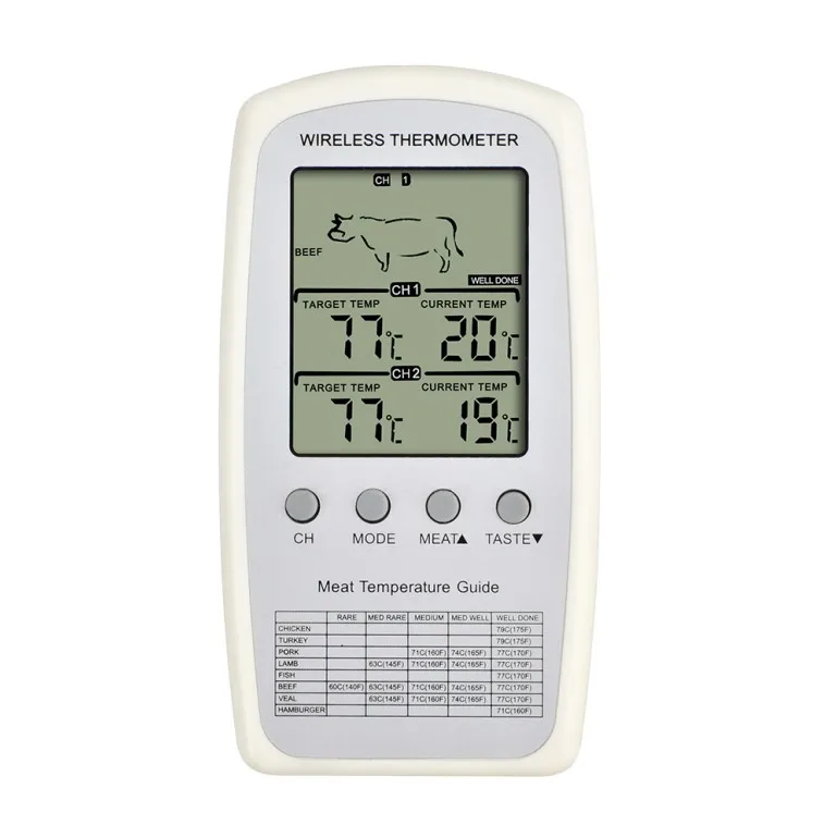 WINYS  Digital Backlight  Wireless Remote Meat Thermometer Dual Probe Cooking Oven BBQ Kitchen Food Thermometer Grilling Barbecu