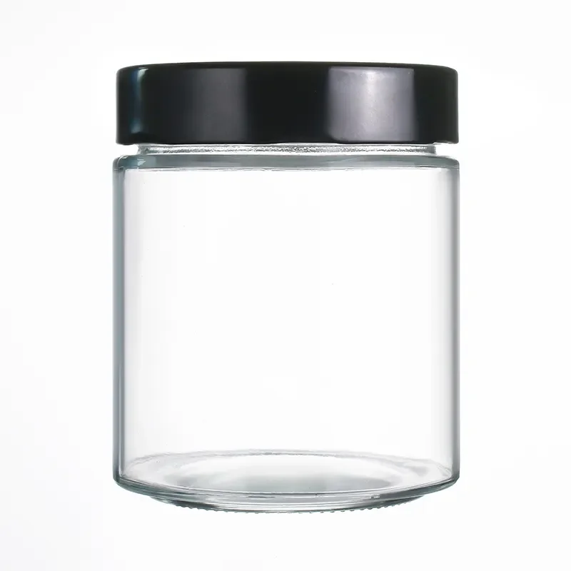 round Glass 50ml 100ml 150ml 250ml 300ml 500ml Honey Spice Pudding Jars with Aluminum Screw Lid for Food Storage