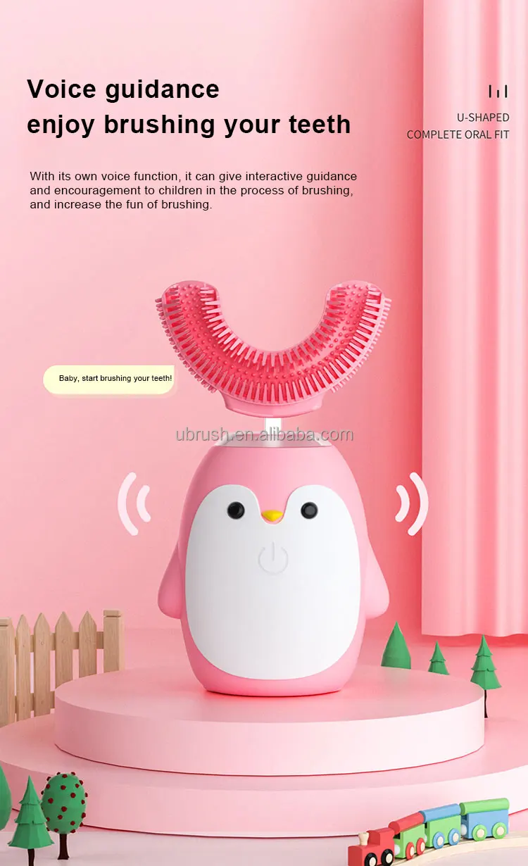 Hot Popular children ultrasonic child u shaped electric toothbrush soft silicon silicon children's u-shaped electric toothbrush.jpg