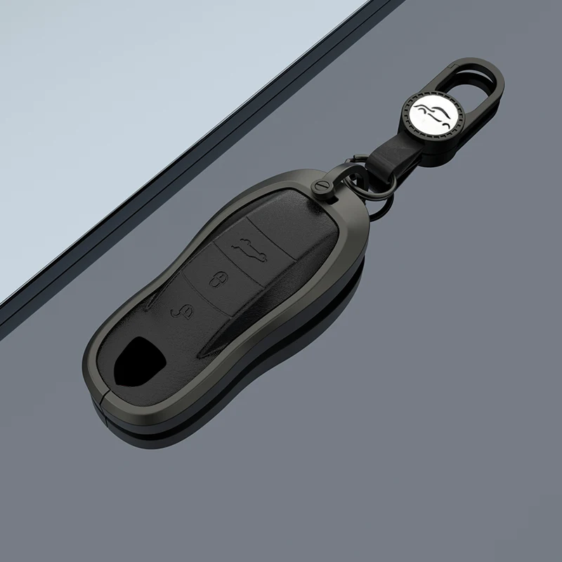 Wholesale Price Custom New Design Aluminum Alloy Leather Car key Bag For  Porsche Taycan Panamera Cayenne 911