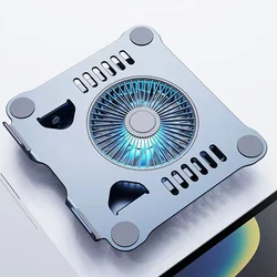 New Laptop Adjustable Cooler Fan Aluminum Alloy Stand Swivel with Fan Portable Stand for Laptop