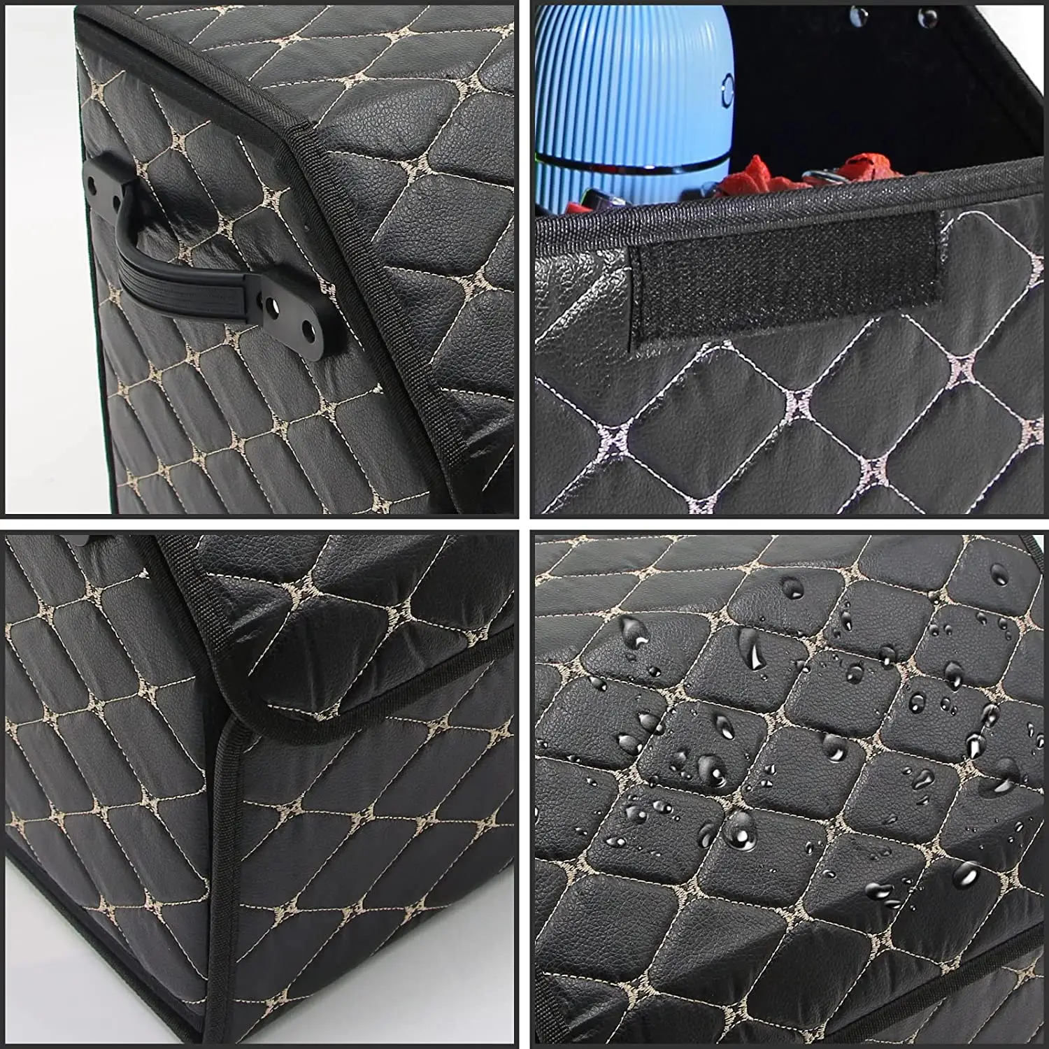 KUYUE Multipurpose Collapsible Car Trunk Storage Organizer with Lid Portable Car Storage Bag Car Trunk Organizer