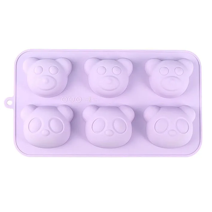 2 inch 6 Cavity BPA Free 3D Cartoon Bear Chocolate Mold Teddy Bear Silicone Mold Bear-shaped Silicone Cake Mold