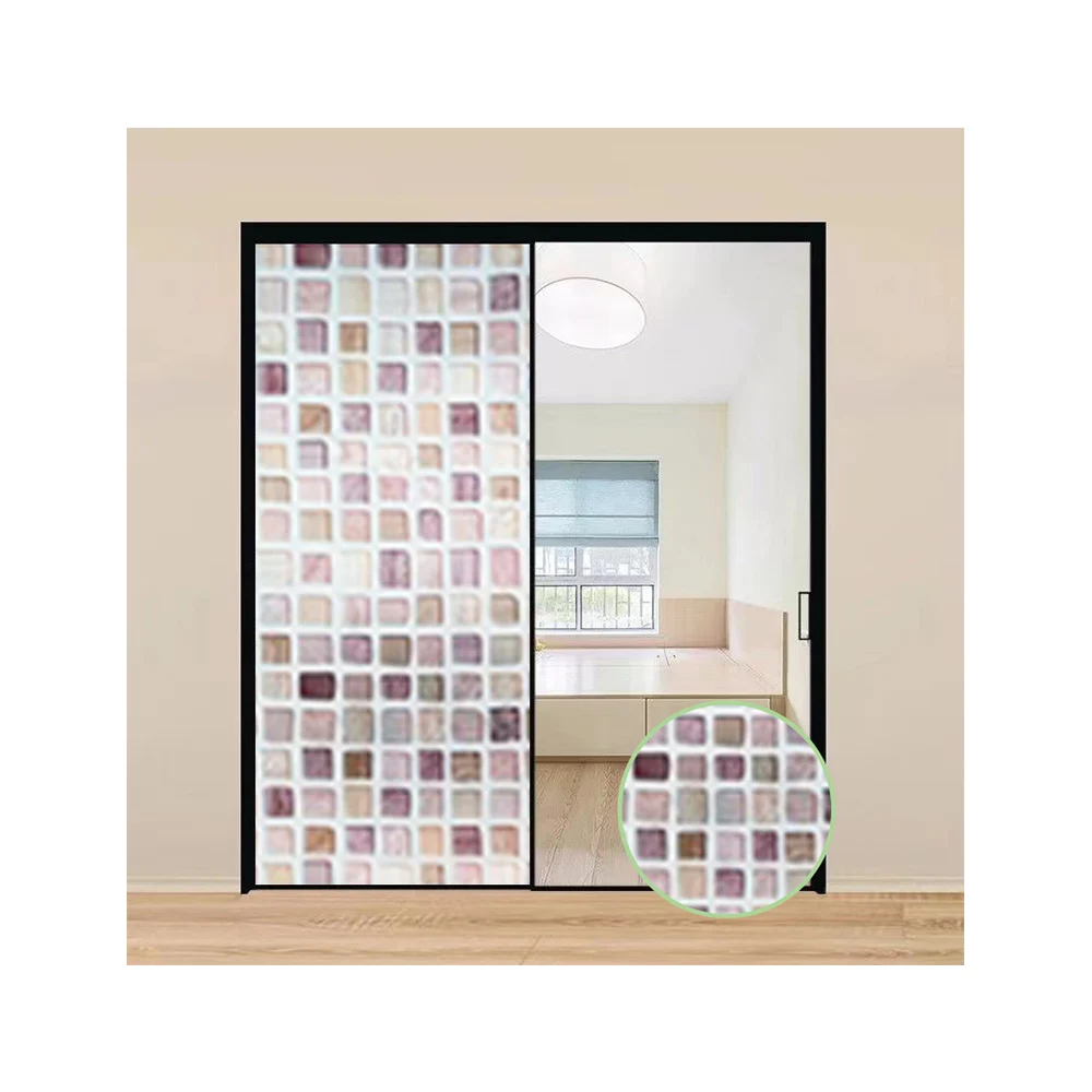 Static Cling Decorative Window Film Vinyl Privacy Stained Glass Window Film Sticker PVC Lattice Decorative Glass Film